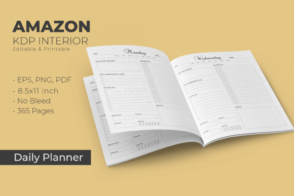 Download 2022 Daily Planner Printable Book &amp; KDP - Planner printable Collection