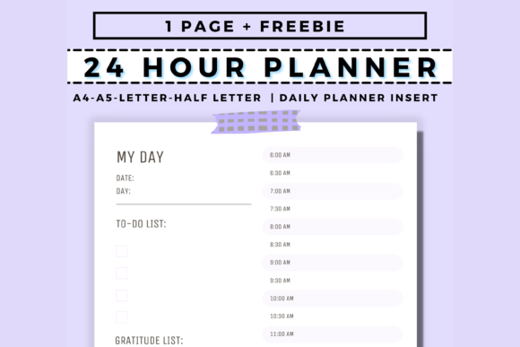 Download 24 Hour Daily Planner Printable - Planner printable Collection