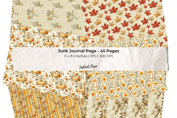 Download Autumn Junk Journal Pages Bundle - Journal pages Collection