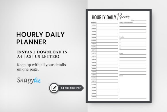 Download Daily Hourly Planner Printable Pdf - Planner printable Collection