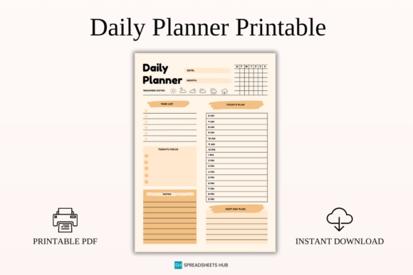 Download Daily Planner Printable PDF Template - Planner printable Collection
