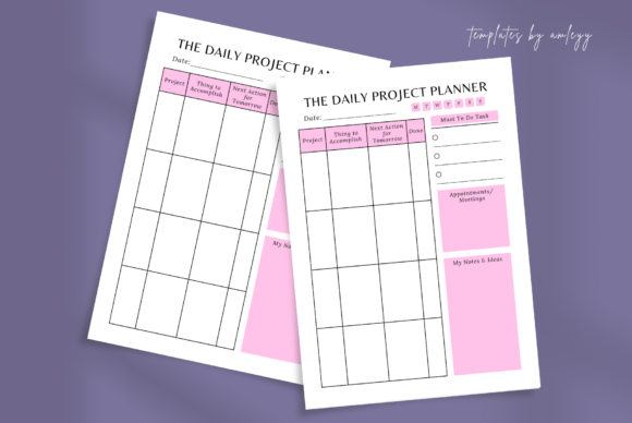 Download Daily Project Planner Printable Template - Planner printable Collection