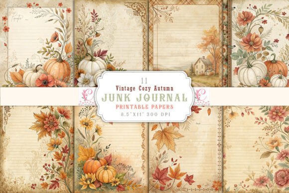 Download Vintage Cozy Autumn Junk Journal Pages - Journal pages Collection