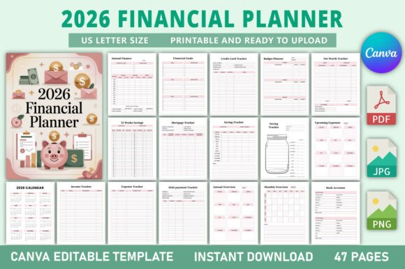 Download Editable 2026 Financial Planner - Financial planner Collection