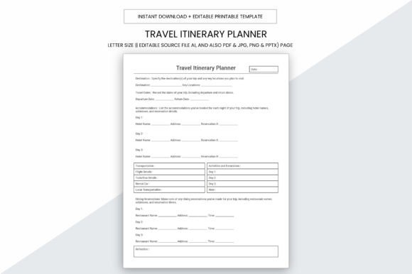 Download Travel Itinerary Planner Printable - Planner printable Collection