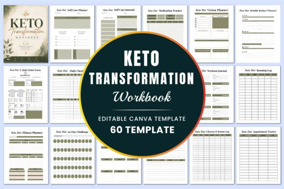 Download Keto Transformation Workbook Canva Kdp - Premium Resources