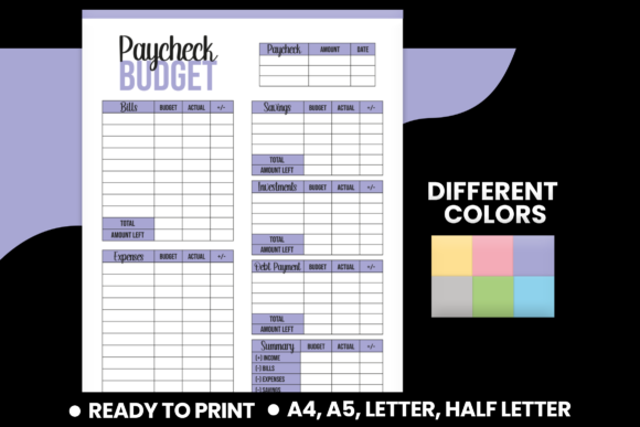 Download Paycheck Budget Planner Printable - PDF - Planner printable Collection