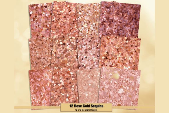 Download Rose Gold Sequins Glitter Digital Papers - Glitter Collection
